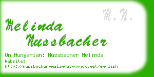 melinda nussbacher business card